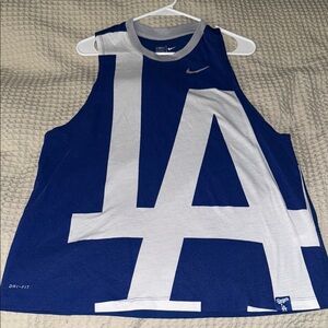 Nike Blue and White LA Tank Top